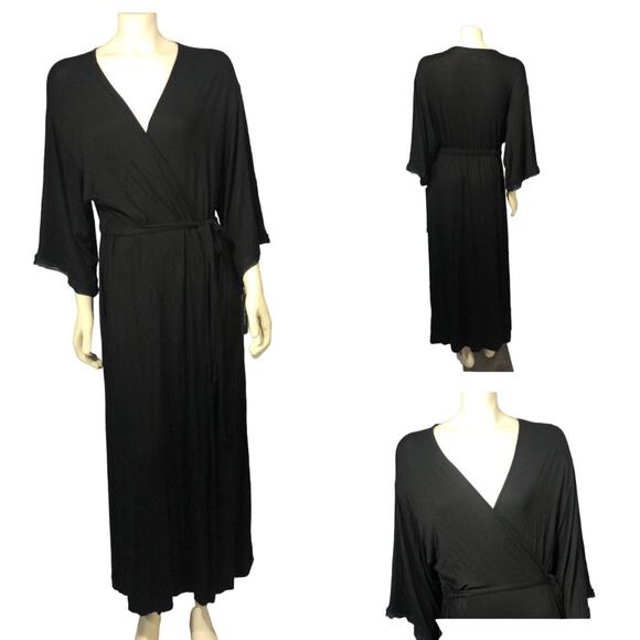 NWT Clair de Lune bathrobe with mesh & Crochet trim size XL - Picture 1 of 12